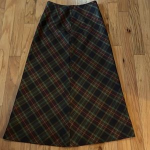 VINTAGE Willie Smith Made in Italy, plaid maxi skirt 100% wool